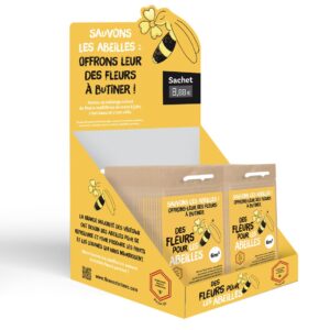Lot de 100 sachets avec présentoir « Des Fleurs pour les Abeilles »